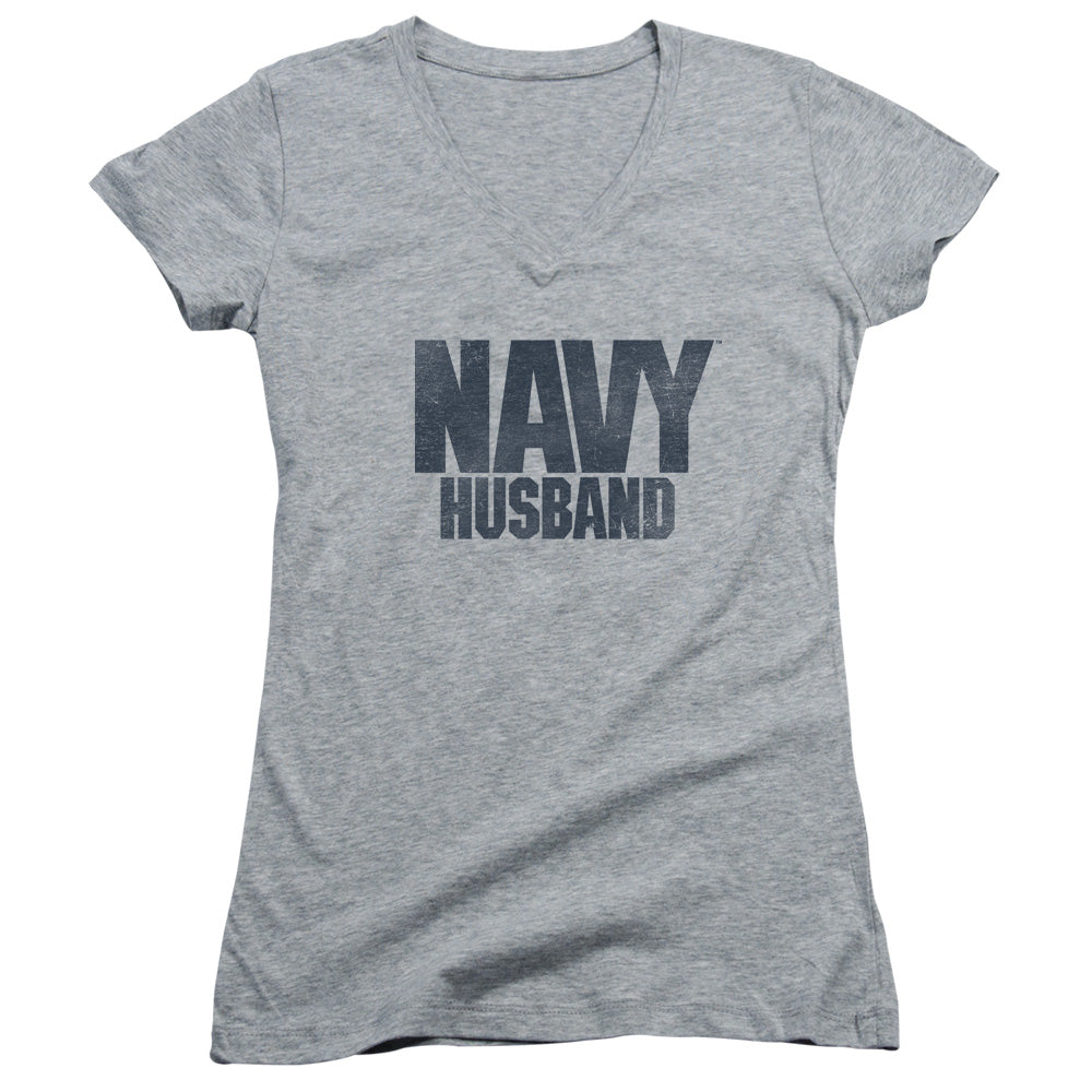 Navy - Husband-junior V-neck - Athletic Heather