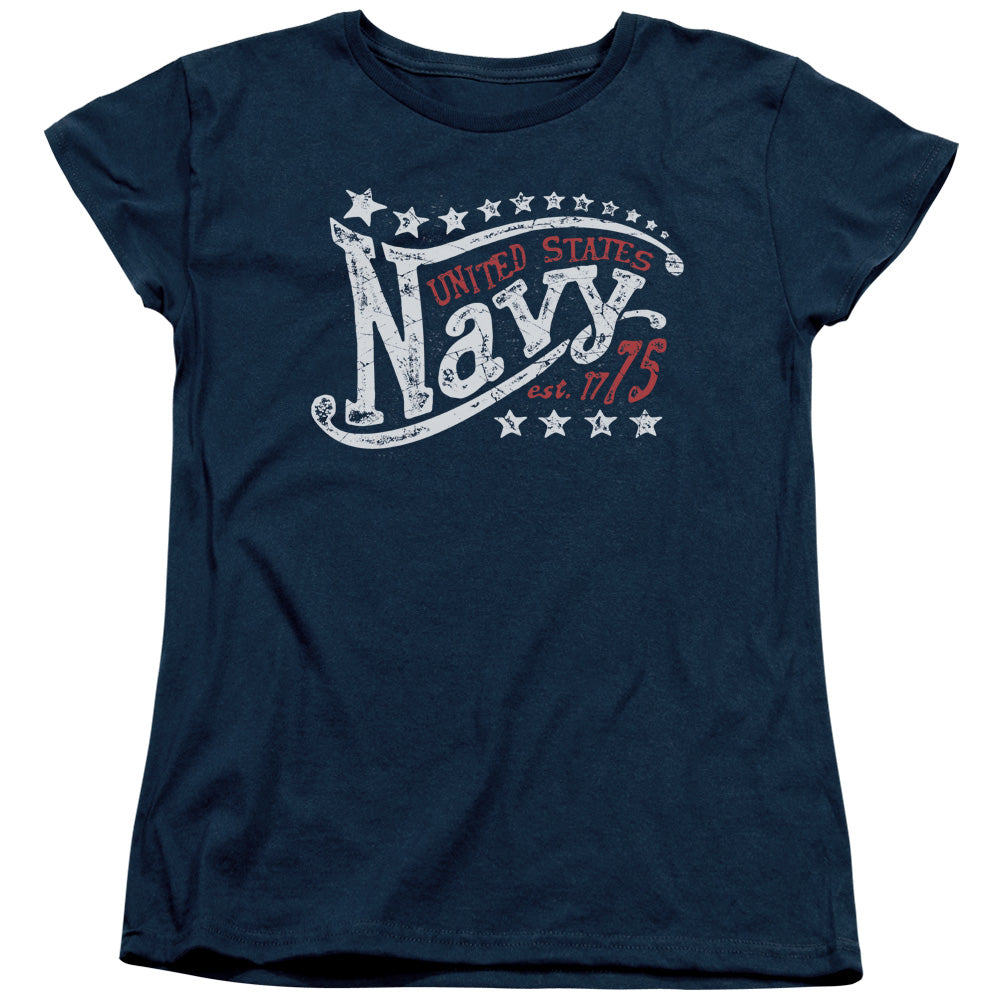 Navy - Stars - Short Sleeve Womens Tee - Navy T-shirt