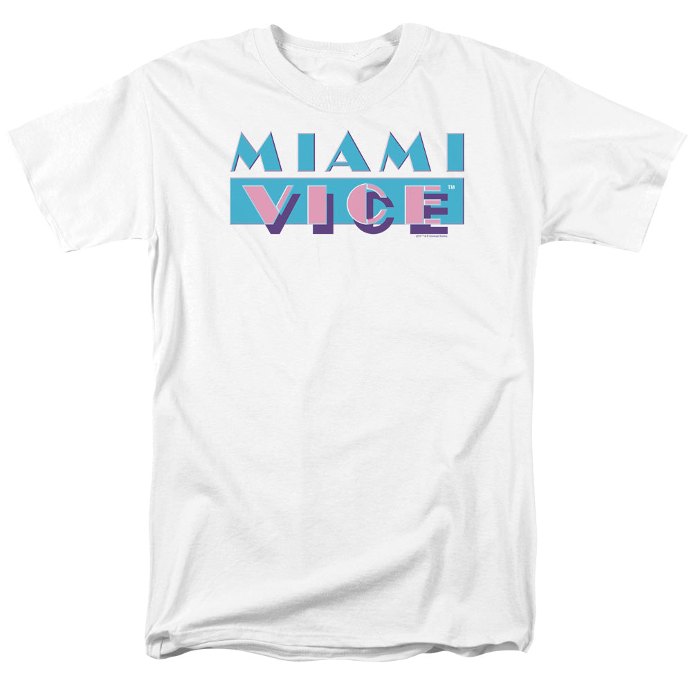 Miami Vice - Logo - Short Sleeve Adult 18/1 - White T-shirt