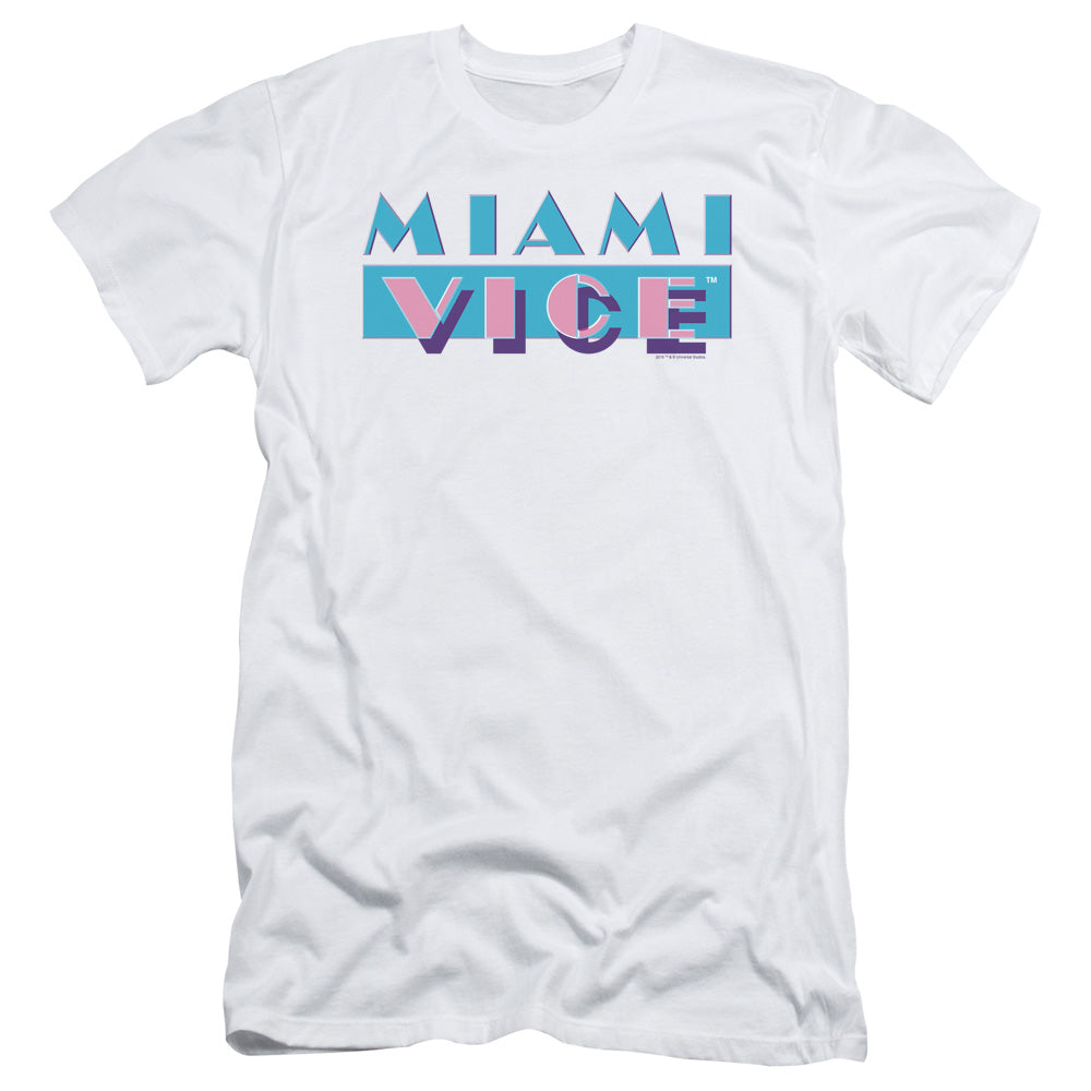 Miami Vice - Logo - Short Sleeve Adult 30/1 - White T-shirt