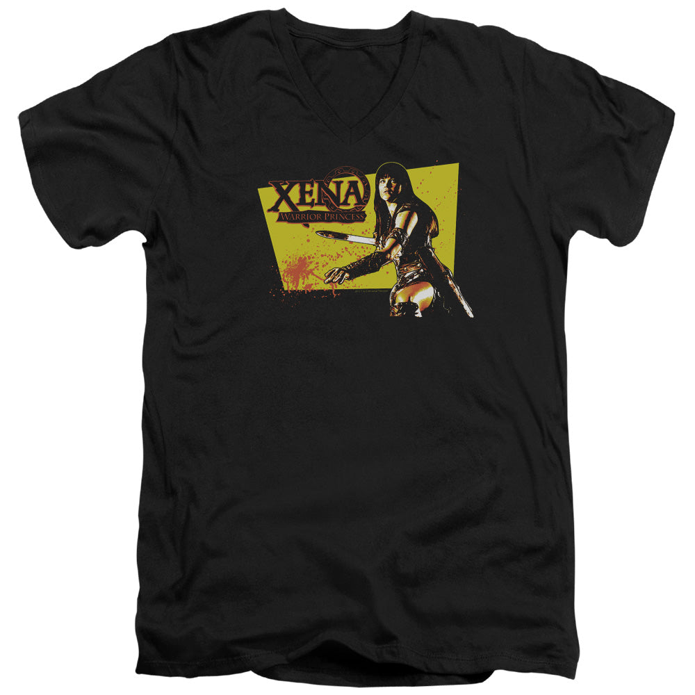 Xena - Cut Up - Short Sleeve Adult V-neck - Black T-shirt