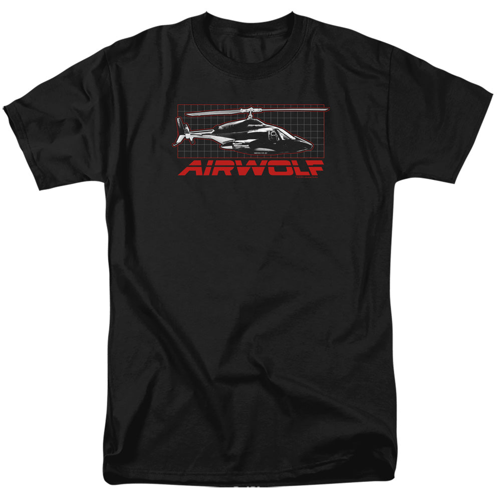 Airwolf - Grid - Short Sleeve Adult 18/1 - Black T-shirt