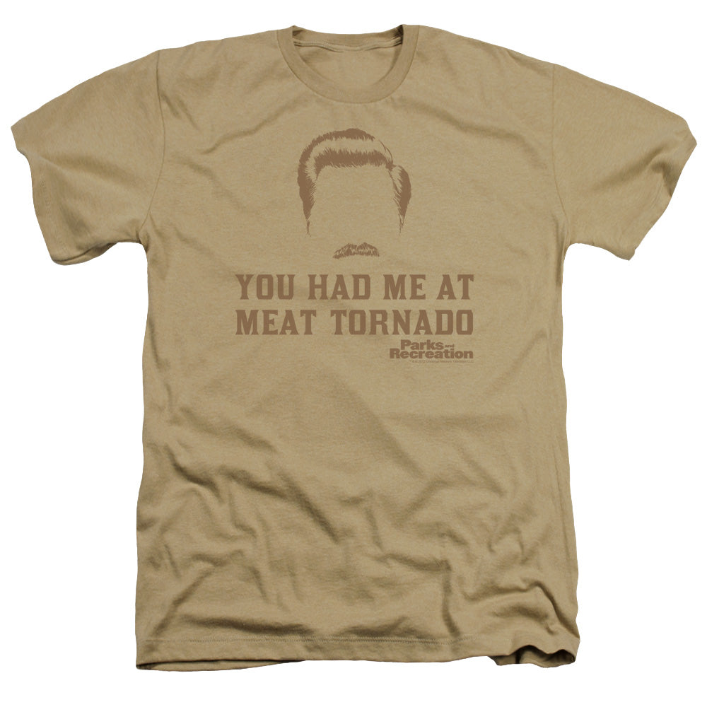 Parks And Rec - Meat Tornado - Adult Heather - Sand