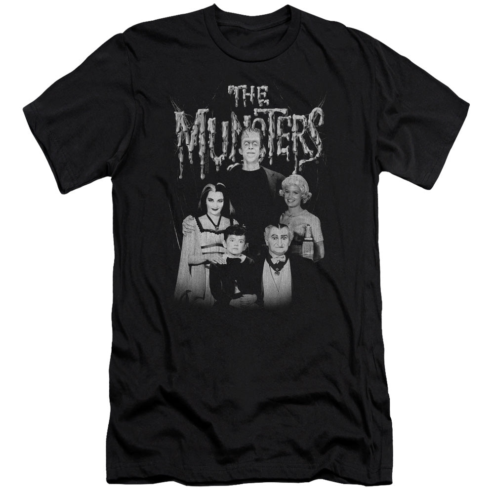 The Munsters - Family Portrait-premuim Canvas Adult Slim Fit 30/1 - Black