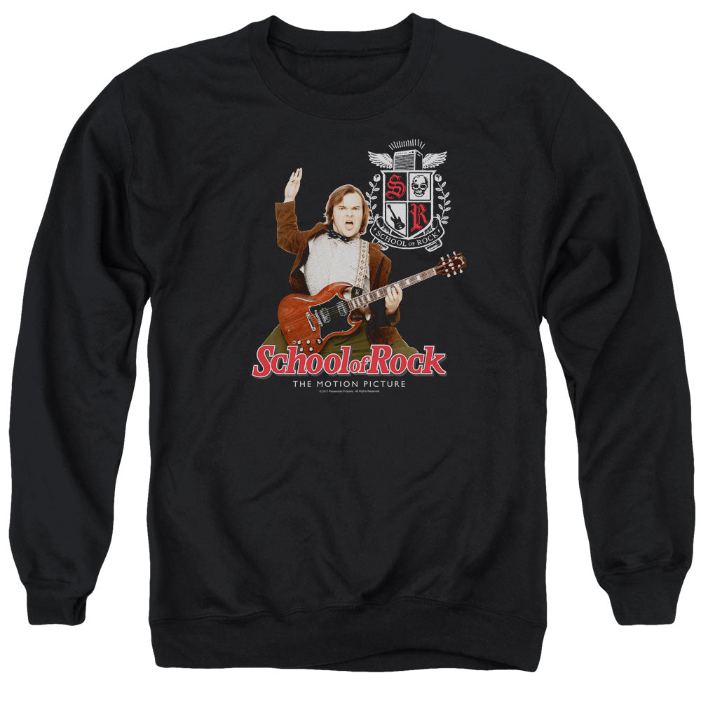 School Of Rock - The Teacher Is In - Adult Crewneck Sweatshirt - Black