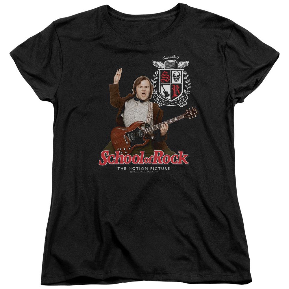 School Of Rock - The Teacher Is In - Short Sleeve Womens Tee - Black T-shirt