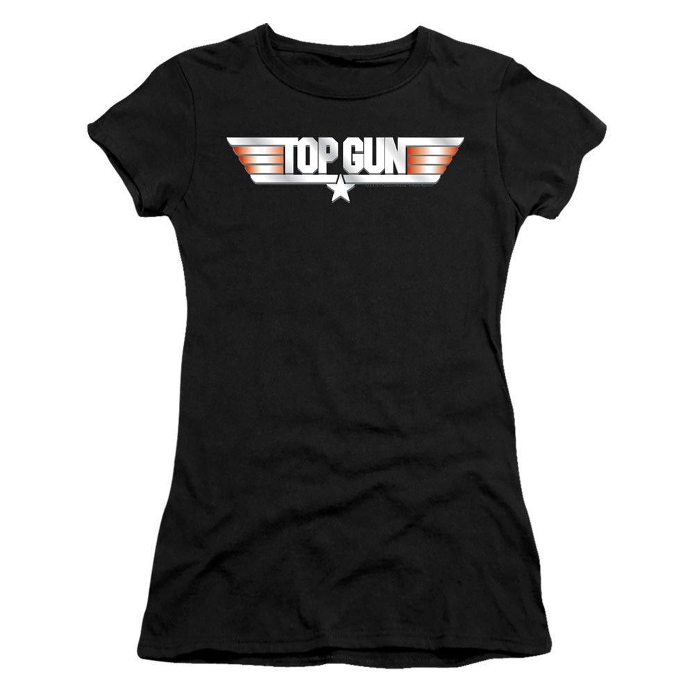 Top Gun - Logo - Short Sleeve Junior Sheer - Black T-shirt