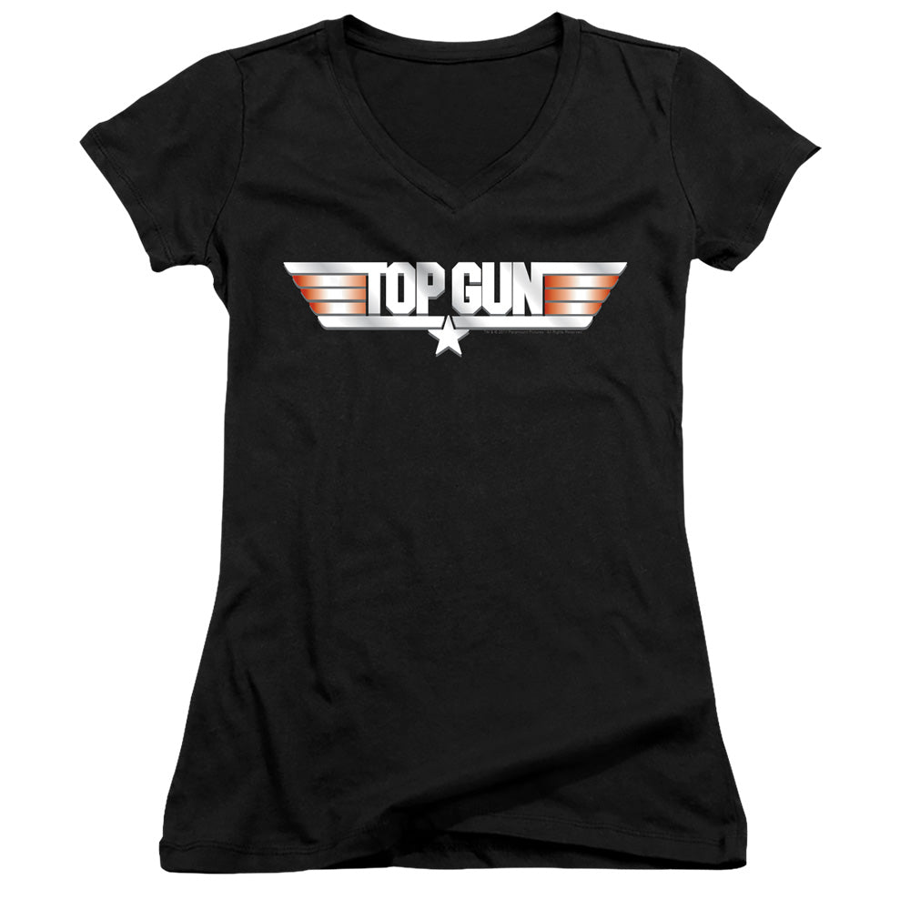 Top Gun - Logo - Junior V-neck - Black