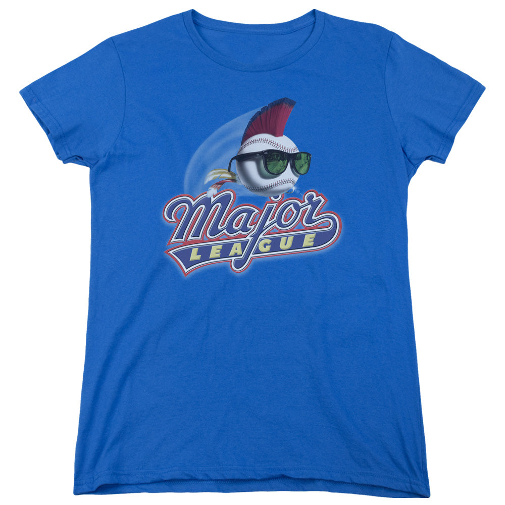 Major League - Title - Short Sleeve Womens Tee - Royal Blue T-shirt