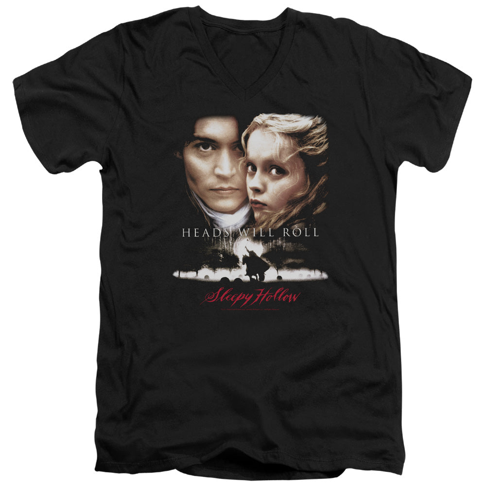 Sleepy Hollow - Heads Will Roll - Short Sleeve Adult V-neck - Black T-shirt