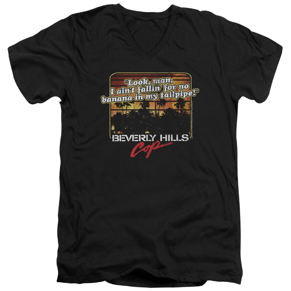 Beverly Hills Cop - Banana In My Tailpipe - Short Sleeve Adult V-neck - Black T-shirt