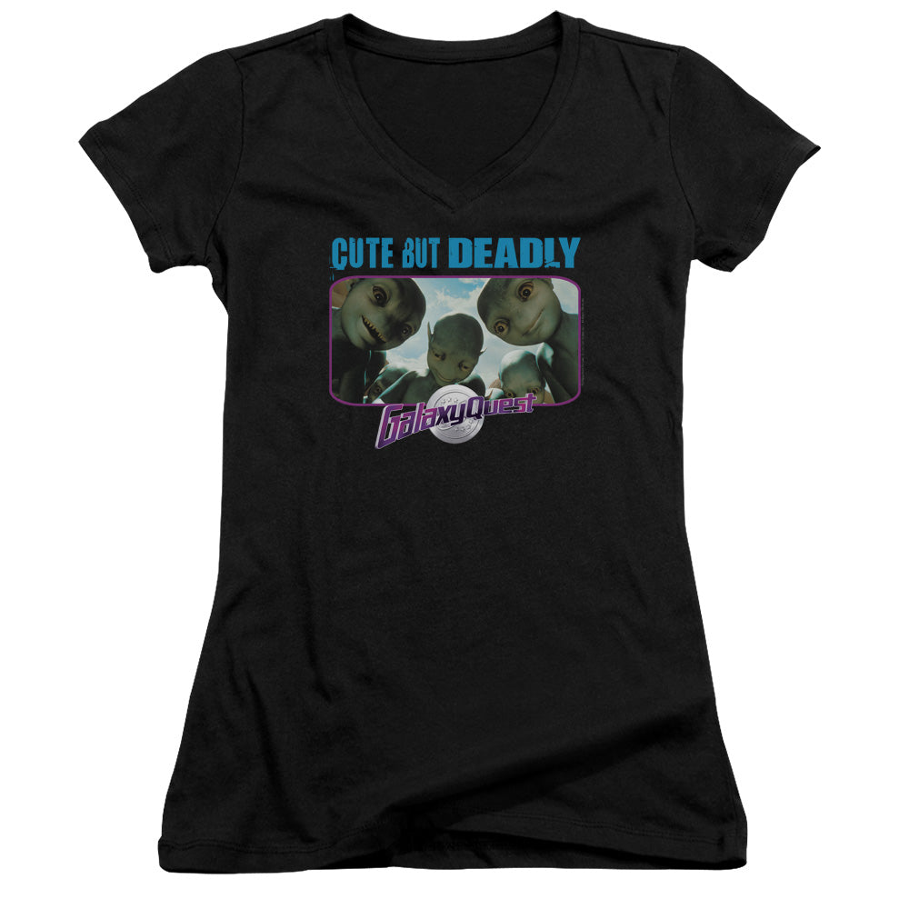 Galaxy Quest Cute But Deadly - Junior V-neck - Black