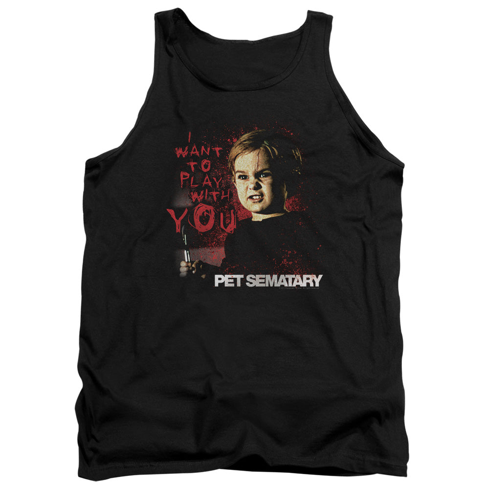 Pet Sematary I Want To Play - Adult Tank - Black