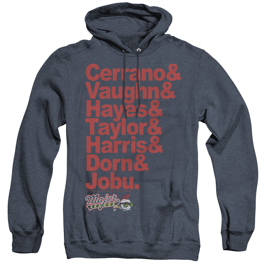 Major League - Team Roster - Adult Heather Hoodie - Navy