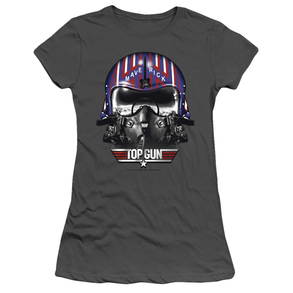 Top Gun - Maverick Helmet - Short Sleeve Junior Sheer - Charcoal T-shirt