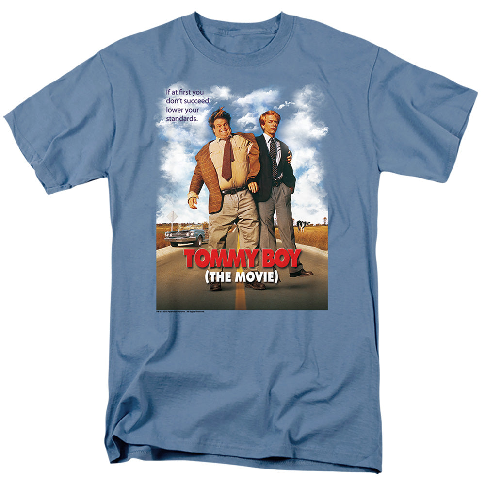 Tommy Boy - Movie Poster - Short Sleeve Adult 18/1 - Carolina Blue T-shirt