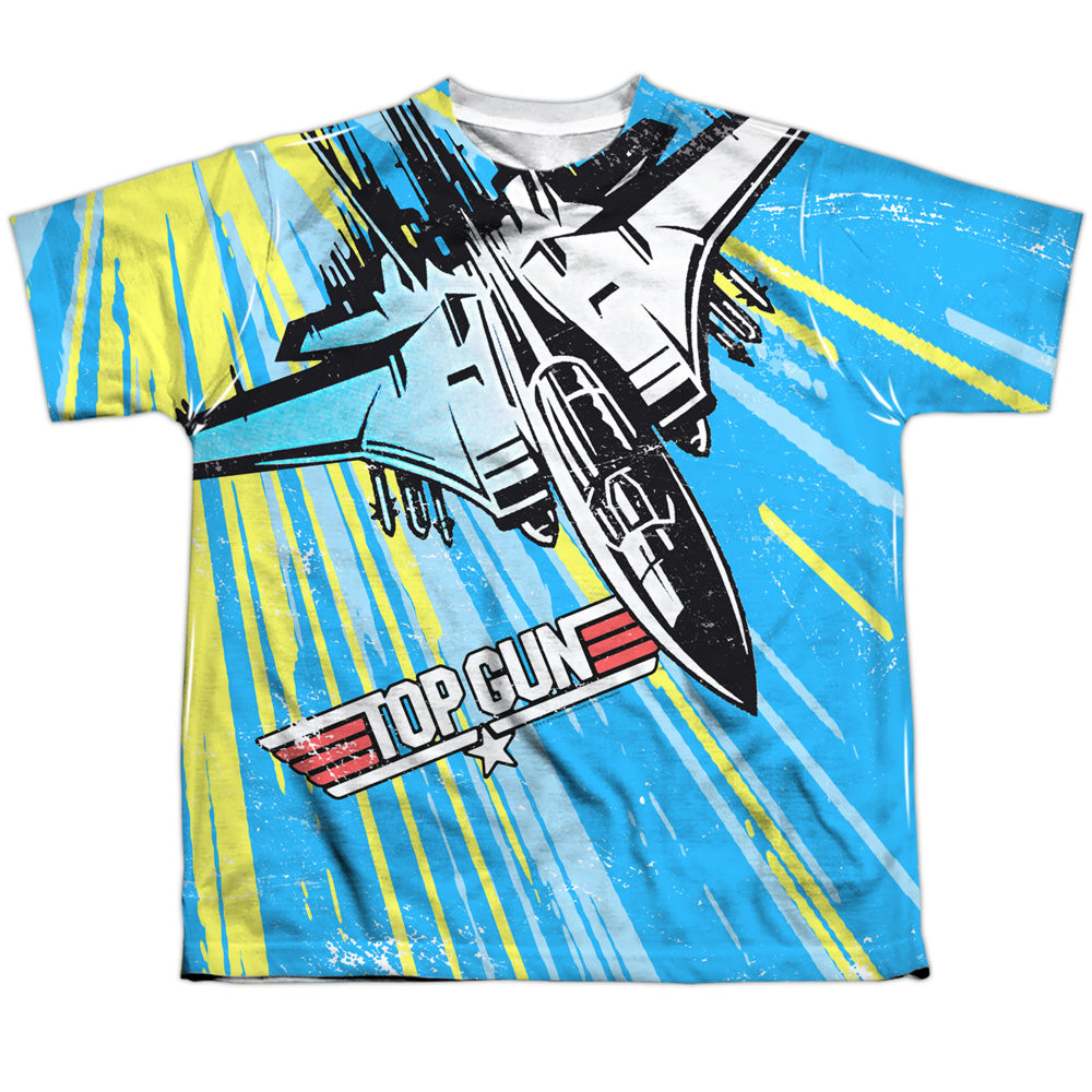 Top Gun - Rad Jet - Short Sleeve Youth Poly Crew - White T-shirt