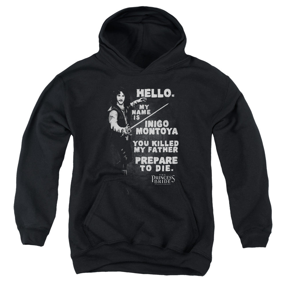 Princess Bride Hello Again-youth Pull-over Hoodie - Black