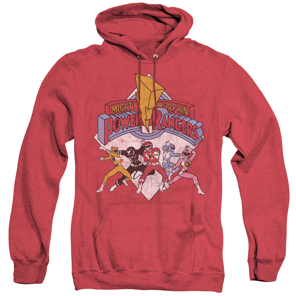 Power Rangers - Retro Rangers - Adult Heather Hoodie - Red