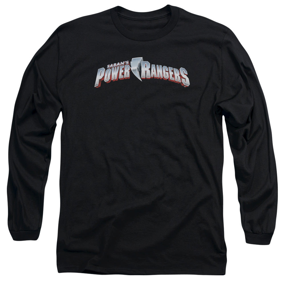 Power Rangers - New Logo - Long Sleeve Adult 18/1 - Black T-shirt