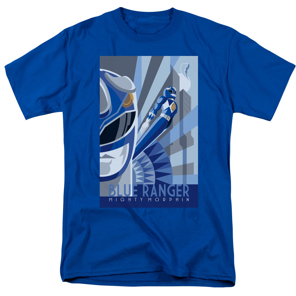 Power Rangers - Blue Ranger Deco - Short Sleeve Adult 18/1 - Royal Blue T-shirt