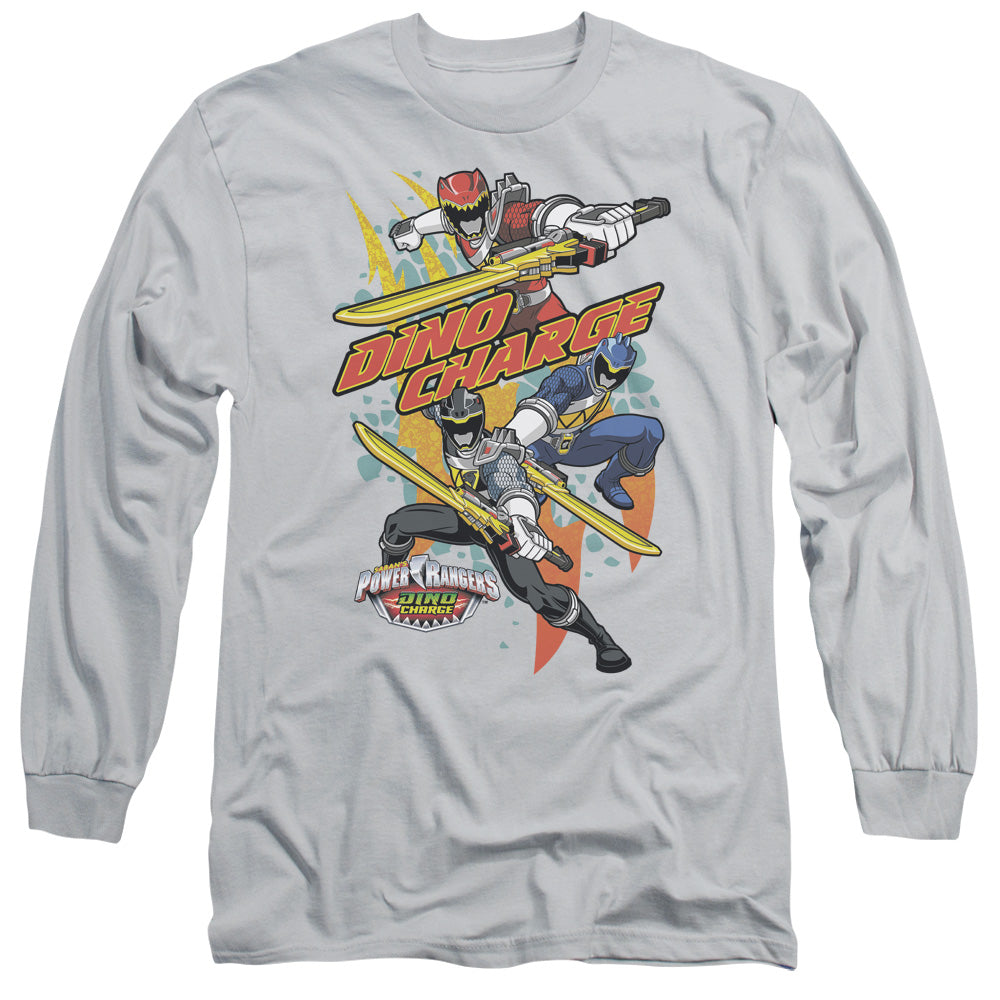 Power Rangers - Swords Out - Long Sleeve Adult 18/1 - Silver T-shirt