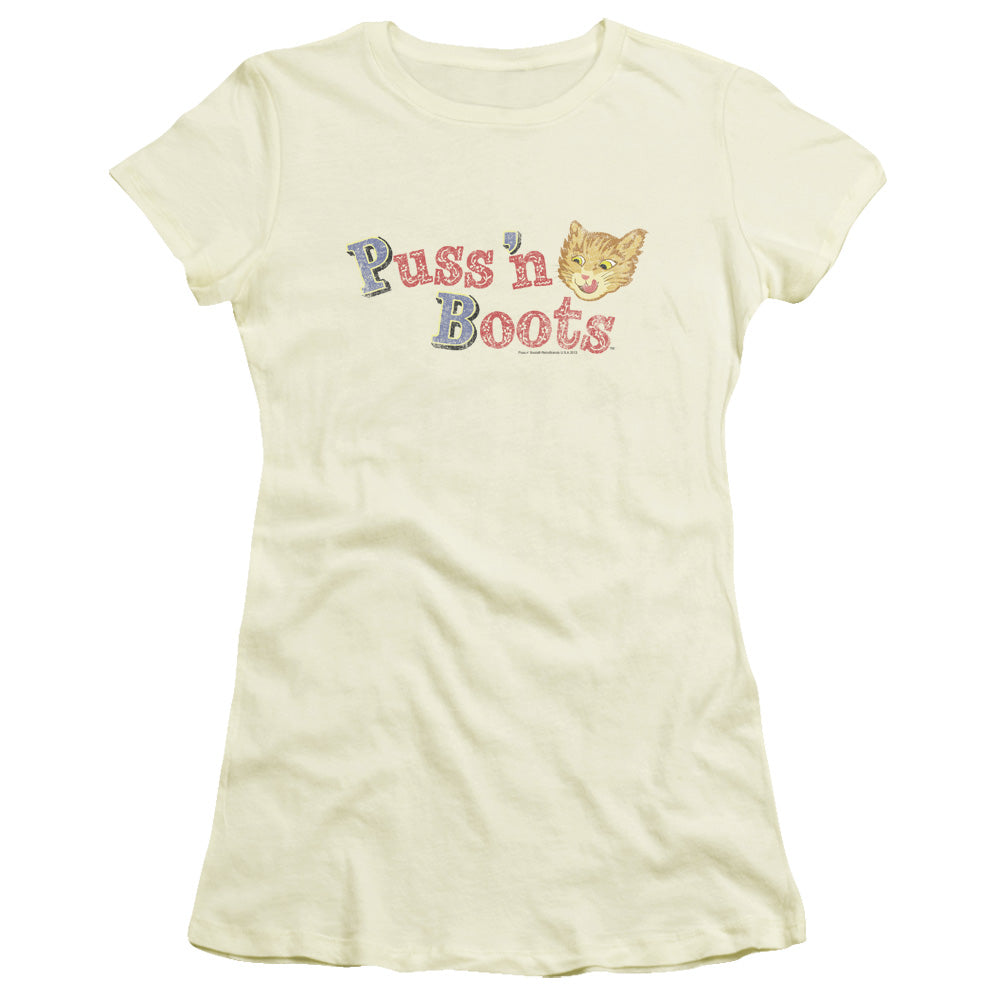 TENDER VITTLES CAT FACE LOGO - S/S JUNIOR SHEER - CREAM T-Shirt