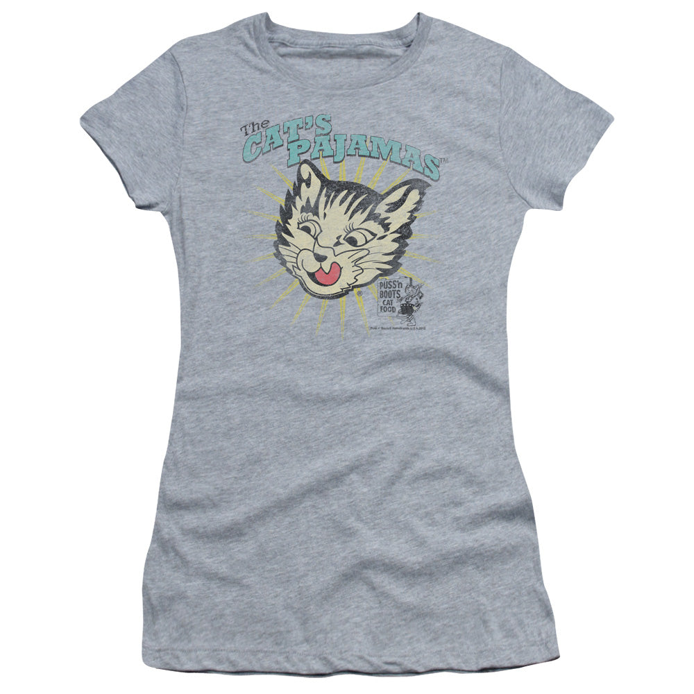 Puss N Boots - Cats Pajamas - Short Sleeve Junior Sheer - Athletic Heather T-shirt