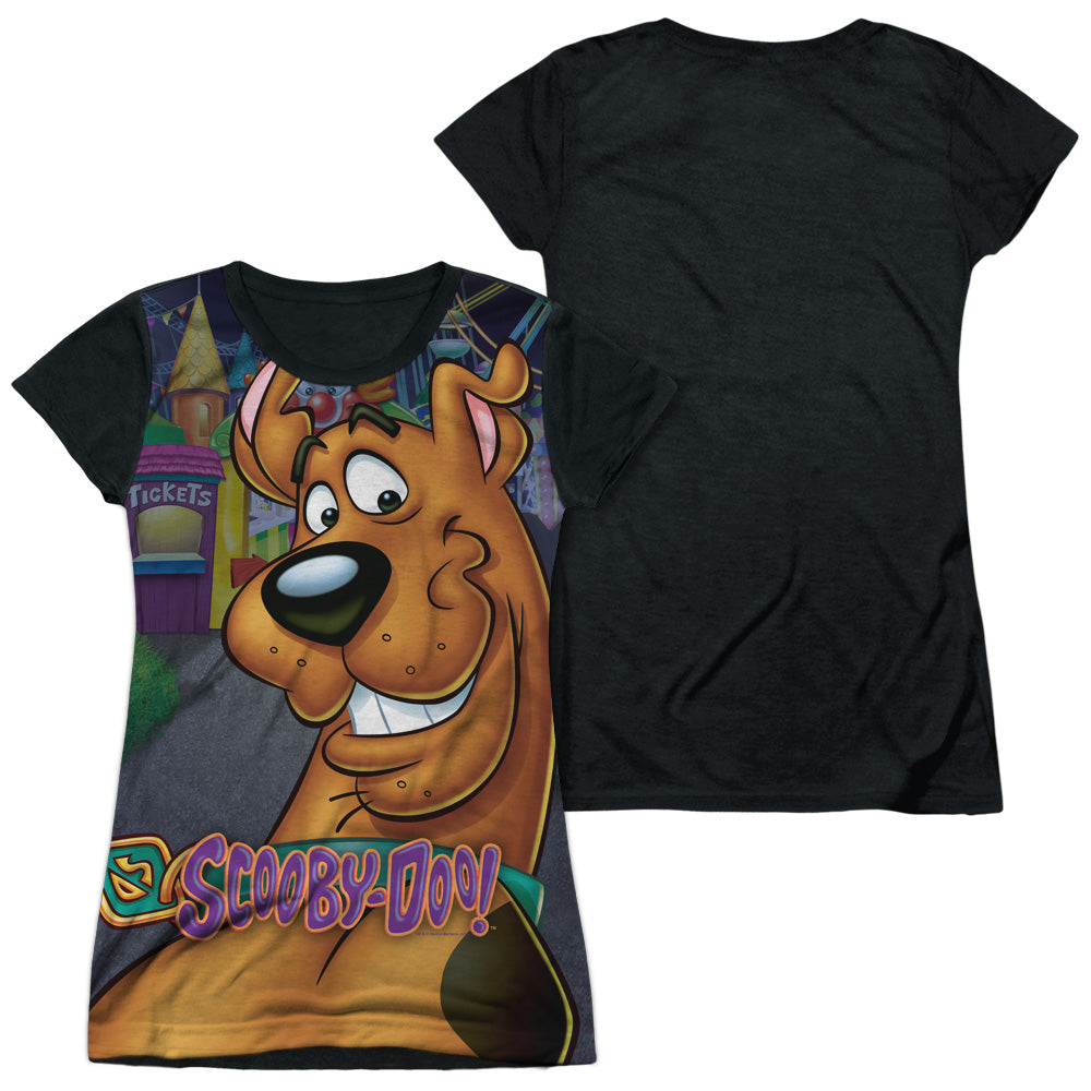 Scooby Doo - Big Dog - Short Sleeve Junior Poly Black Back - White T-shirt