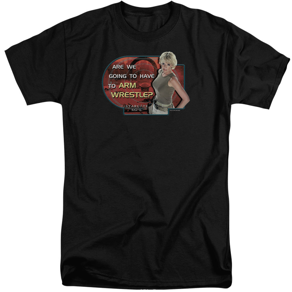 Sg1 - Arm Wrestle - Short Sleeve Adult Tall - Black T-shirt