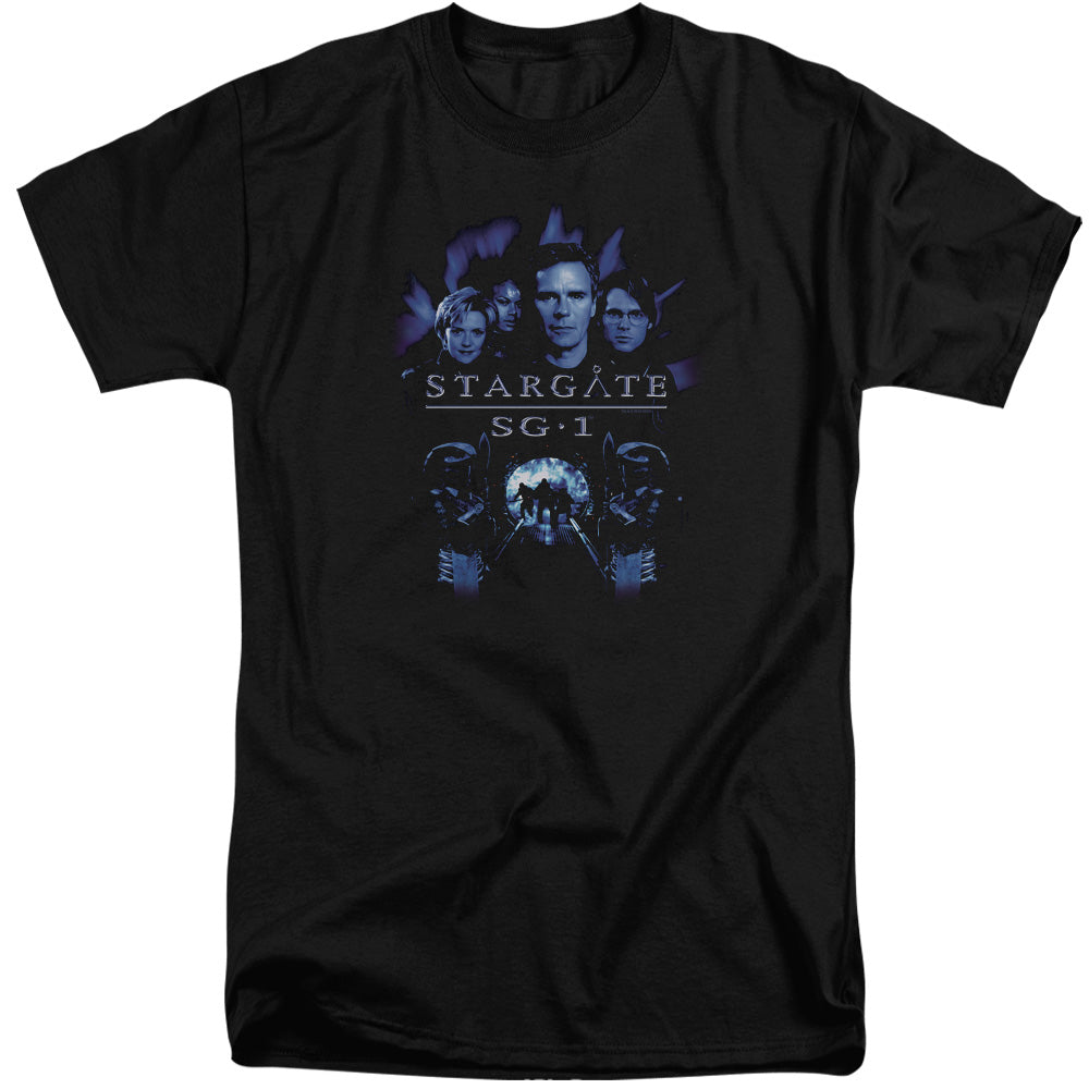 Sg1 - Sg1 Stargate Command - Short Sleeve Adult Tall - Black T-shirt