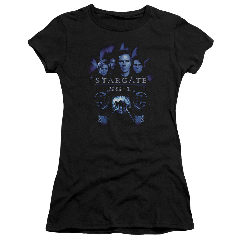 Sg1 - Sg1 Stargate Command - Short Sleeve Junior Sheer - Black T-shirt