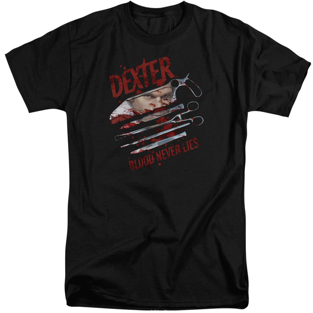 Dexter - Blood Never Lies - Short Sleeve Adult Tall - Black T-shirt