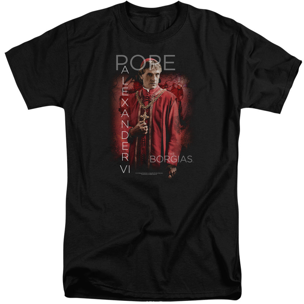 Borgias - Pope Alexander Vi - Short Sleeve Adult Tall - Black T-shirt