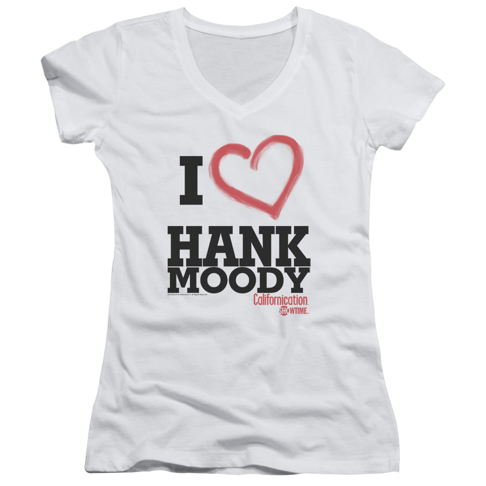 Californication - I Heart Hank Moody - Junior V-neck - White