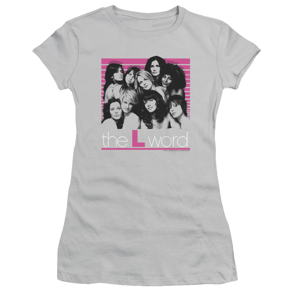 The L Word - Cast - Short Sleeve Junior Sheer - Silver T-shirt