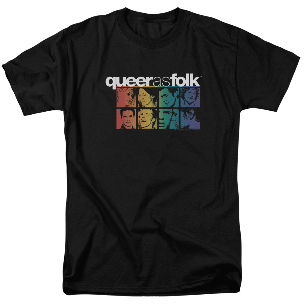 Queer As Folk - Cast - Short Sleeve Adult 18/1 - Black T-shirt