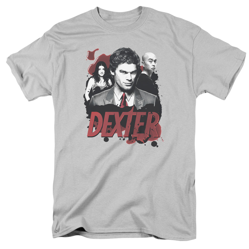 Dexter - Bloody Trio - Short Sleeve Adult 18/1 - Silver T-shirt