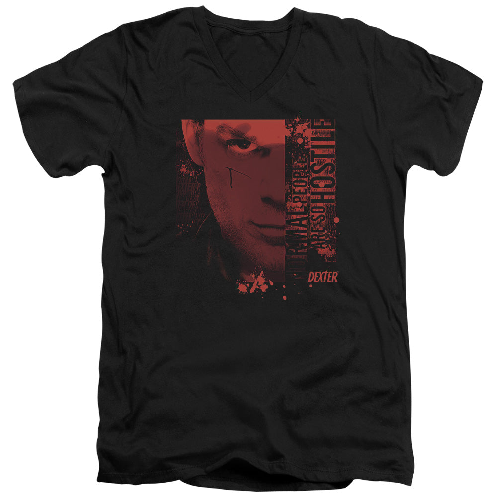 Dexter - Normal - Short Sleeve Adult V-neck 30/1 - Black T-shirt