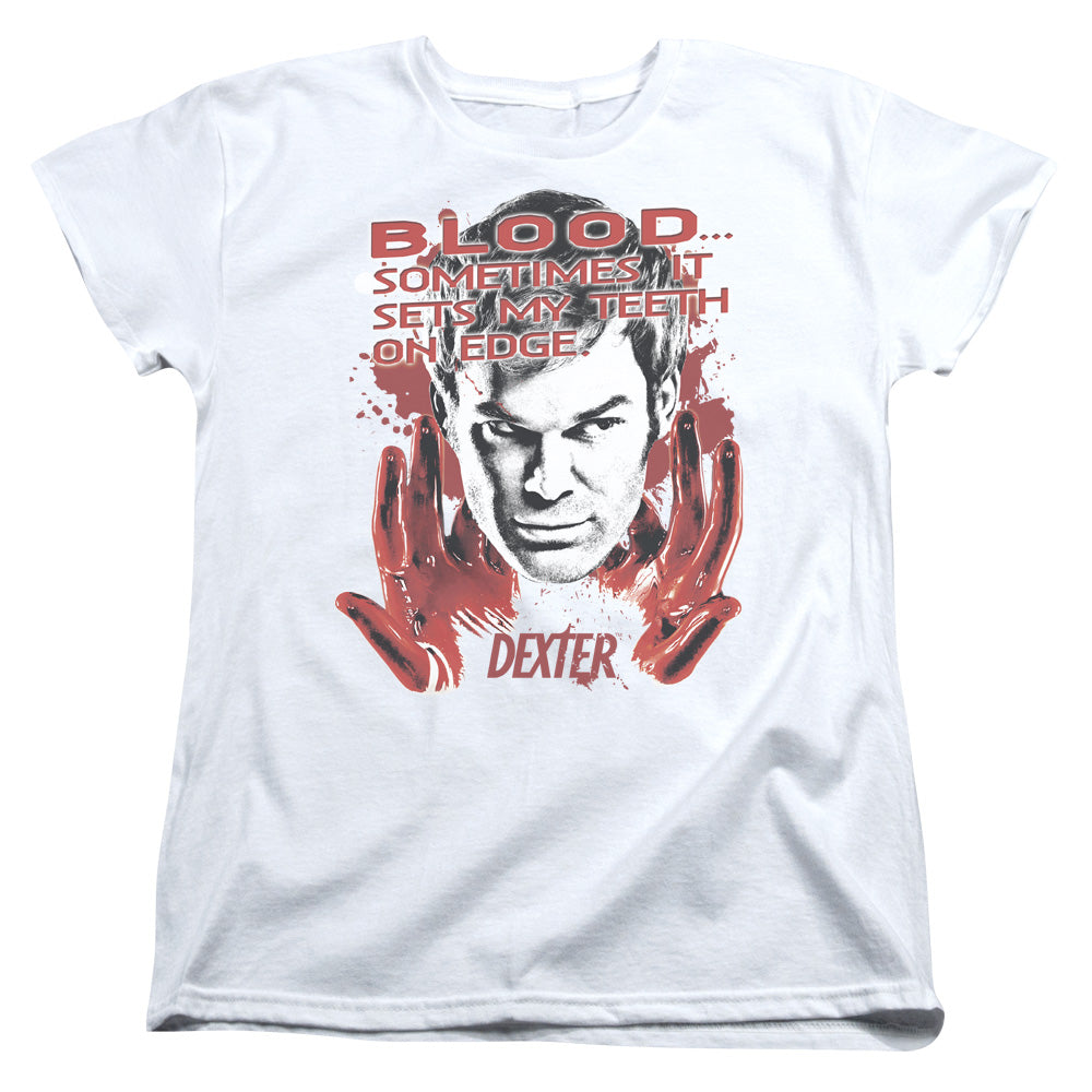 Dexter - Blood - Short Sleeve Womens Tee - White T-shirt