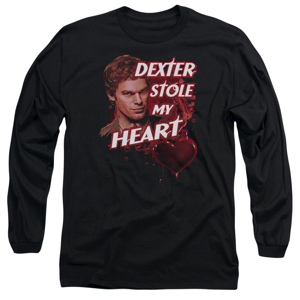 Dexter - Bloody Heart - Long Sleeve Adult 18/1 - Black T-shirt