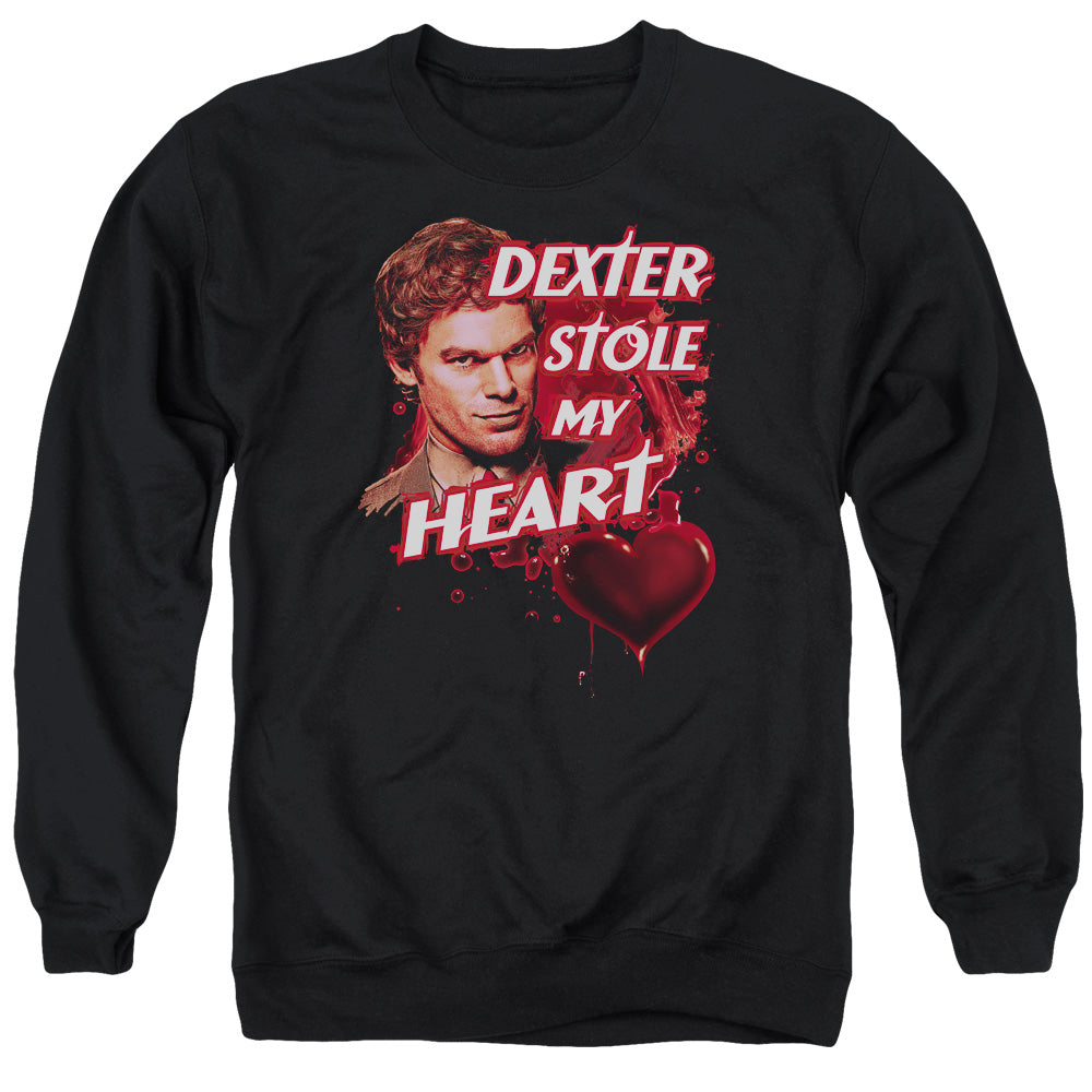 Dexter - Bloody Heart - Adult Crewneck Sweatshirt - Black