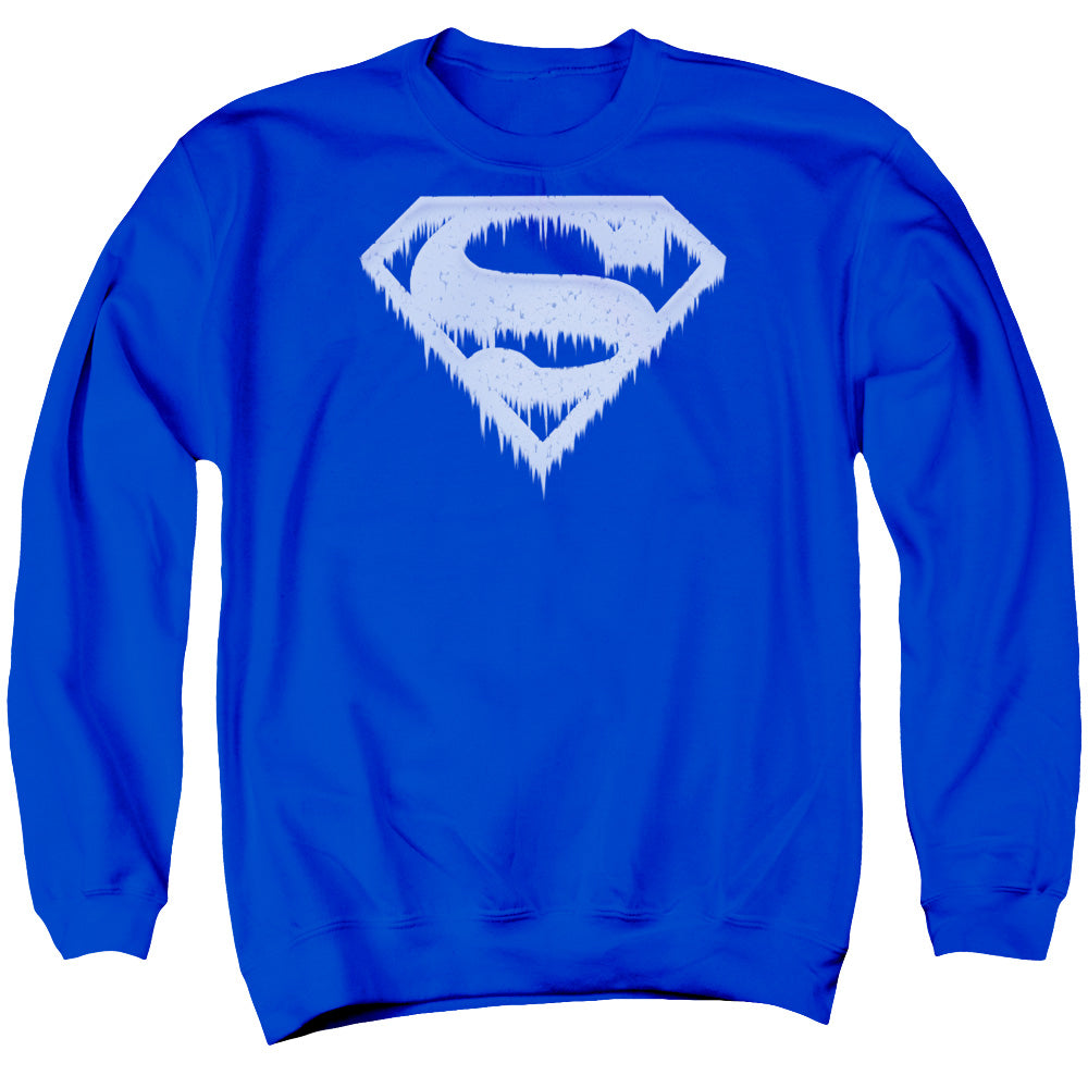 Superman - Ice And Snow Shield - Adult Crewneck Sweatshirt - Royal Blue