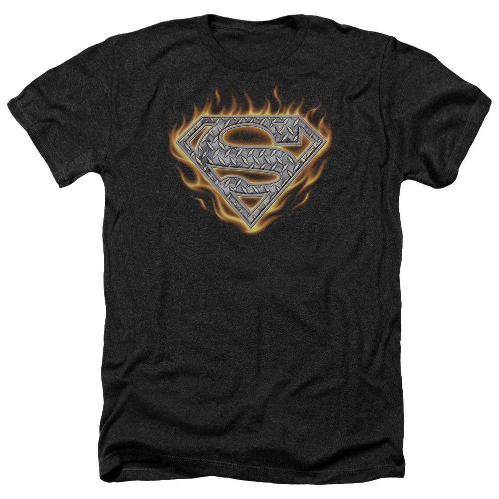 Superman - Steel Fire Shield - Adult Heather-black