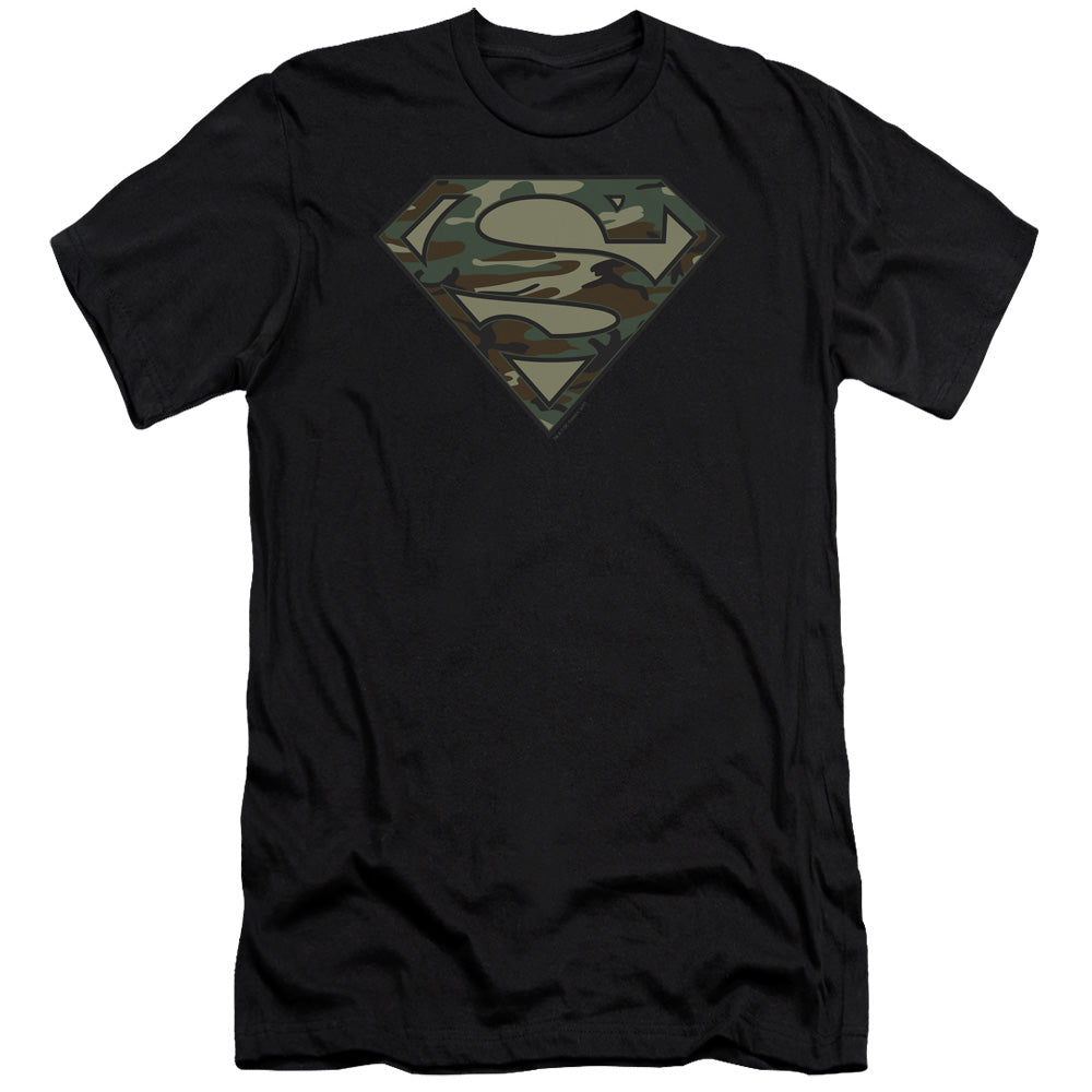 Superman - Camo Logo-premuim Canvas Adult Slim Fit 30/1 - Black