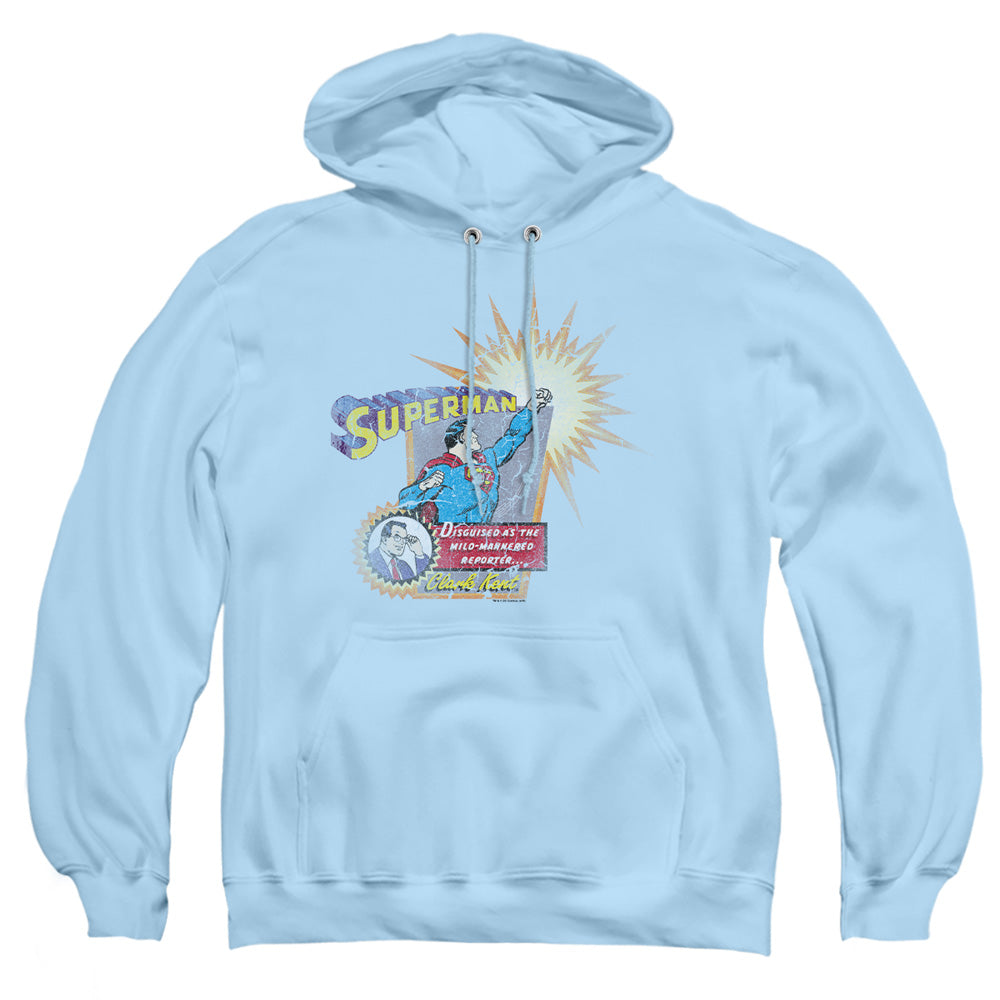 Superman - Ingenious Disguise - Adult Pull-over Hoodie - Light Blue