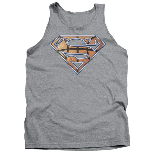 Superman - Basketball Shield - Adult Tank - Athletic Heather