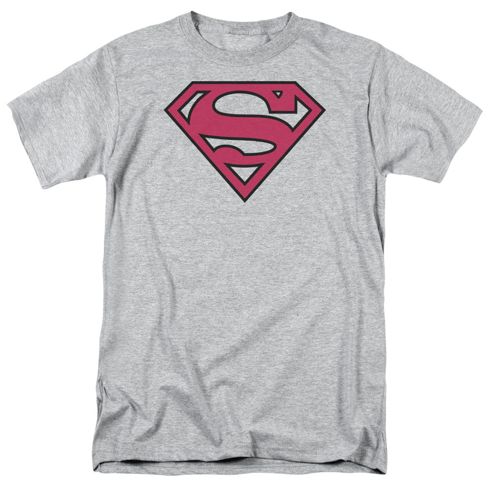 Superman - Red & Black Shield - Short Sleeve Adult 18/1 - Athletic Heather T-shirt