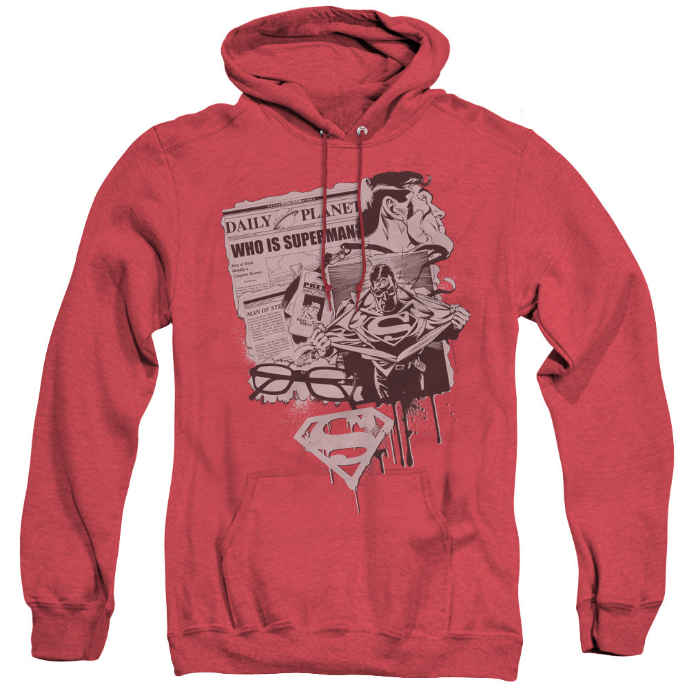 Superman - Identity - Adult Heather Hoodie - Red