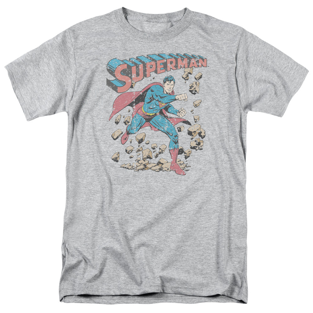 SUPERMAN MAD AT ROCKS - S/S ADULT 18/1 - ATHLETIC HEATHER T-Shirt